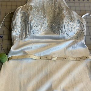 Bari Jay gown, ice blue, halter style
